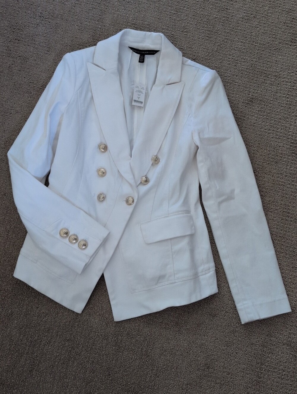 White House Black Market Women's Double Breasted Casual Trophy Jacket